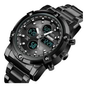 Reloj pulsera Skmei 1389 con correa de acero inoxidable color negro