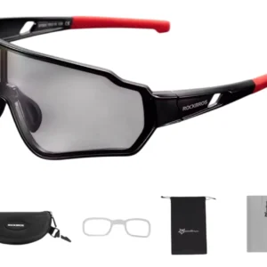 Lentes Rockbros Fotocromáticos 10161rb Ciclismo Running Deporte Negro Con Rojo