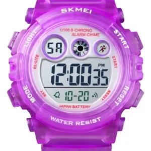 Skmei 1451 Reloj Digital Para Niños A Prueba De Choques Correa Transparent Purple