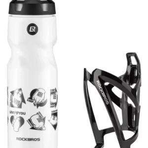 Kit Portabotellas Rockbros Blanco con Botella Para Bicicleta MTB