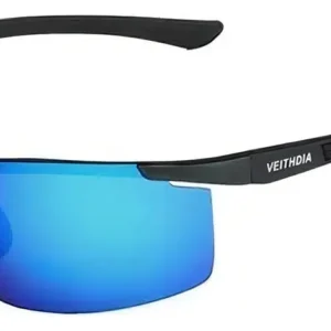 Anteojos de sol polarizados Veithdia V6588 armazón gris y lente azul
